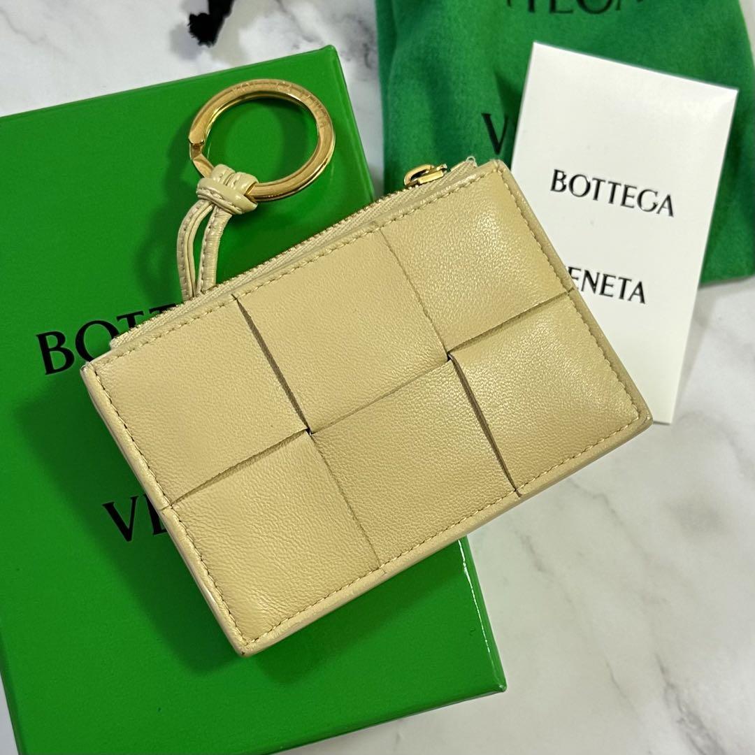 付属品完備✨RFID搭載　BOTTEGA　コインケース　カセット　ベージュ○購入先