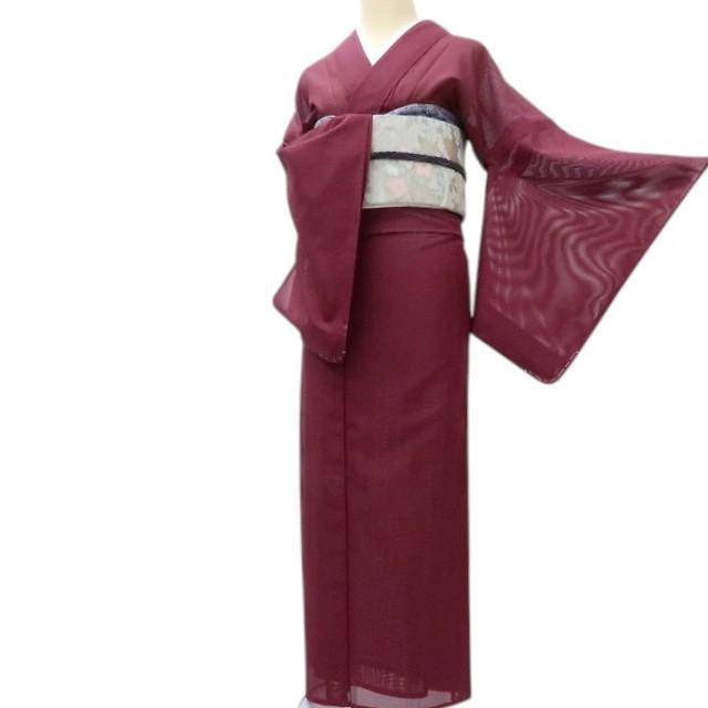 Y3025◇洗える夏着物 絽 仕付け糸付 誂えポリ 手縫い仕立て 色