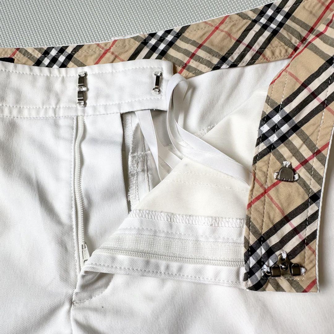 BURBERRY GOLF ショートパンツ 白 ノバチェック 9 M バーバリー