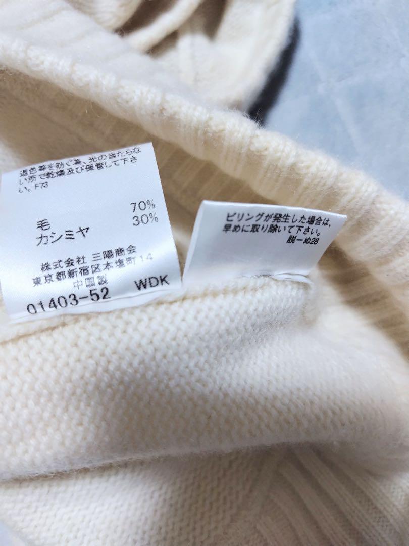 公式通販 - 人気アイテム多数 美品]BURBERRYBLUELABEL 白ニット 半袖ニット 38カシミヤ混 トップス