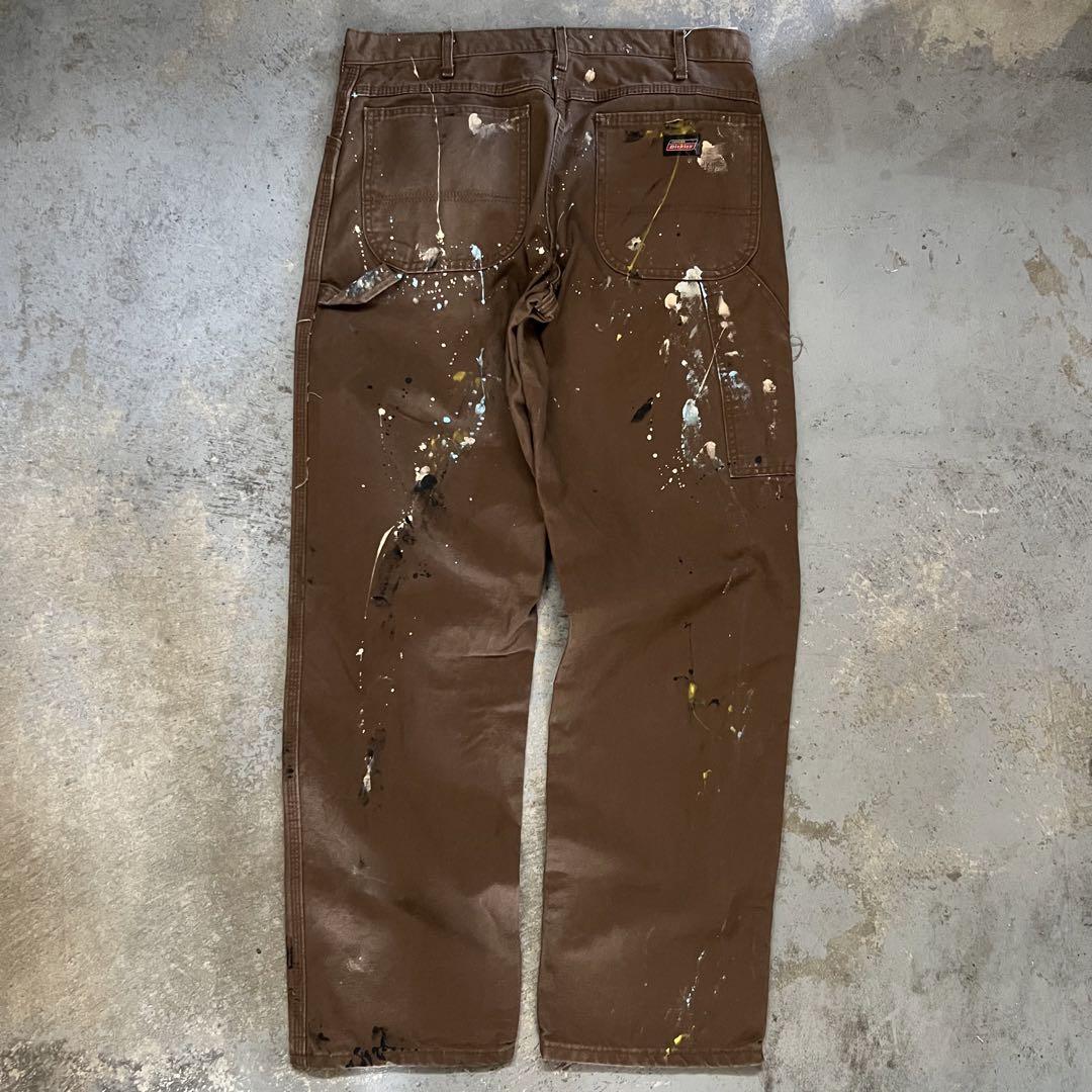 【2025春夏新作】 BORO グランジ Dickies ペンキ W35L32 ペインターパンツ パンツ