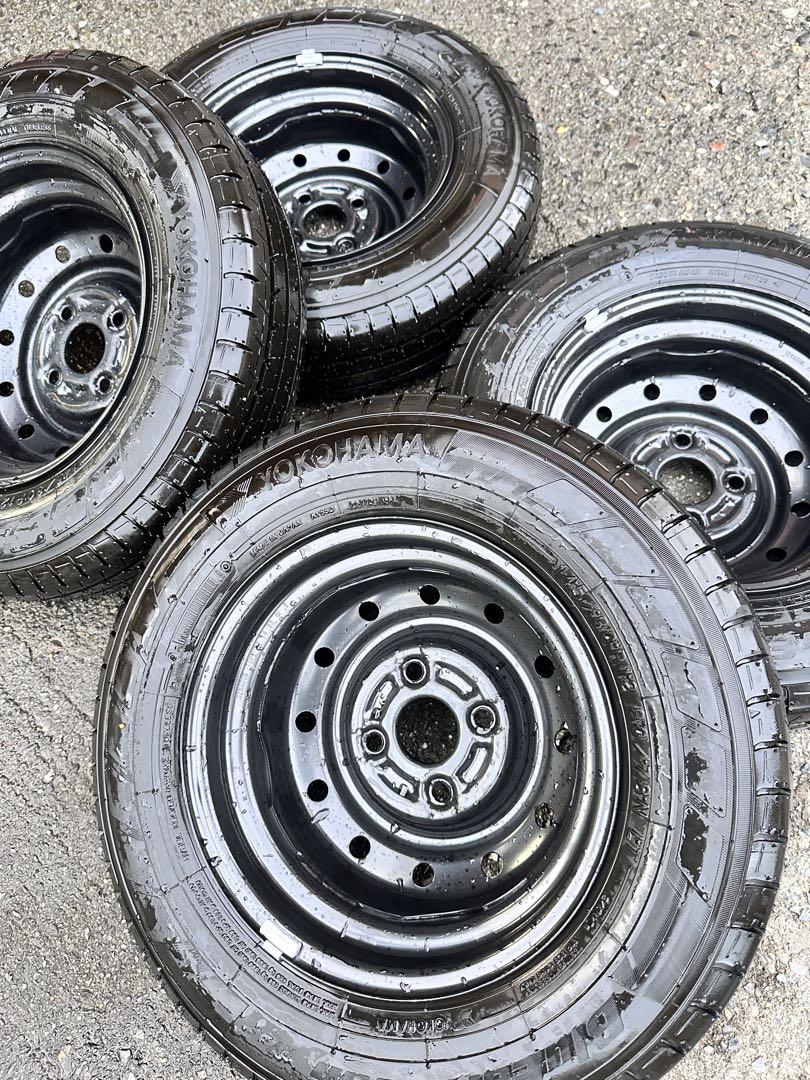 YOKOHAMA 145/80R12 ブラックホイール 4本セット