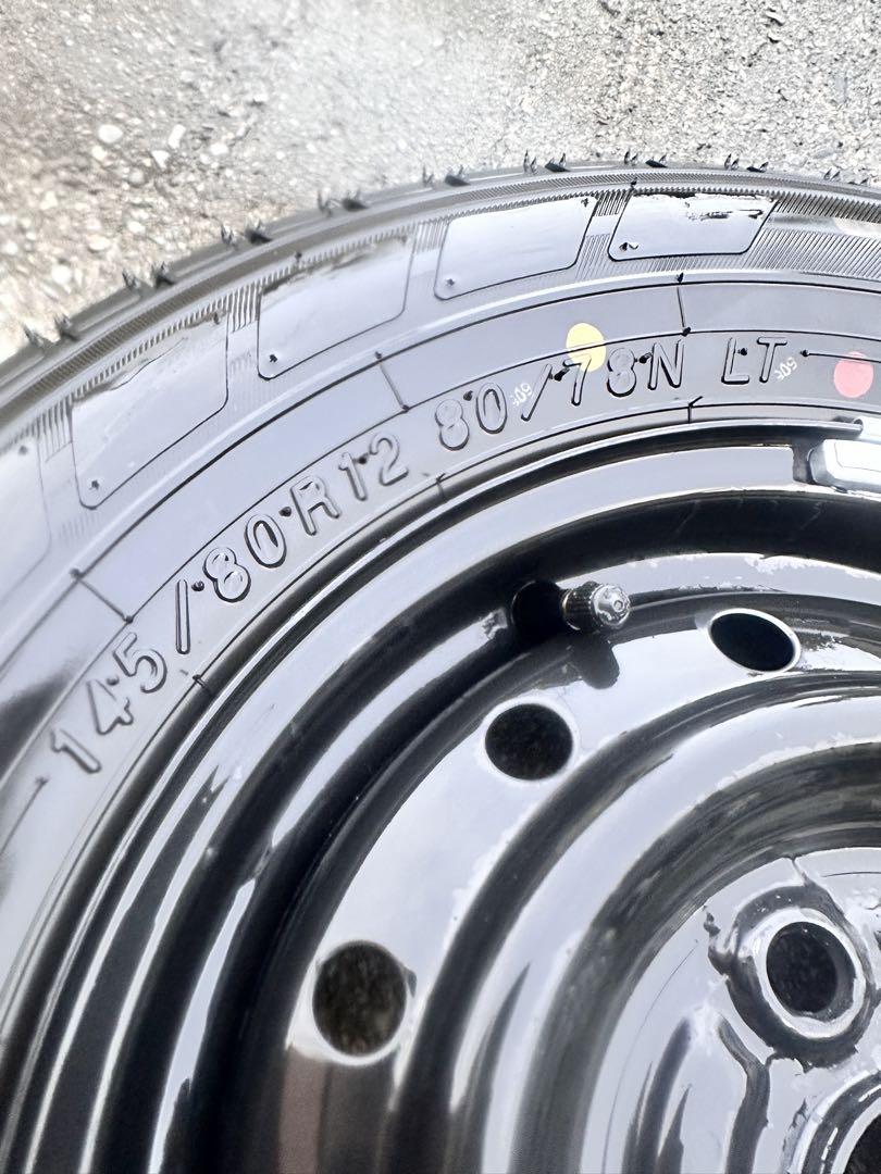 YOKOHAMA 145/80R12 ブラックホイール 4本セット