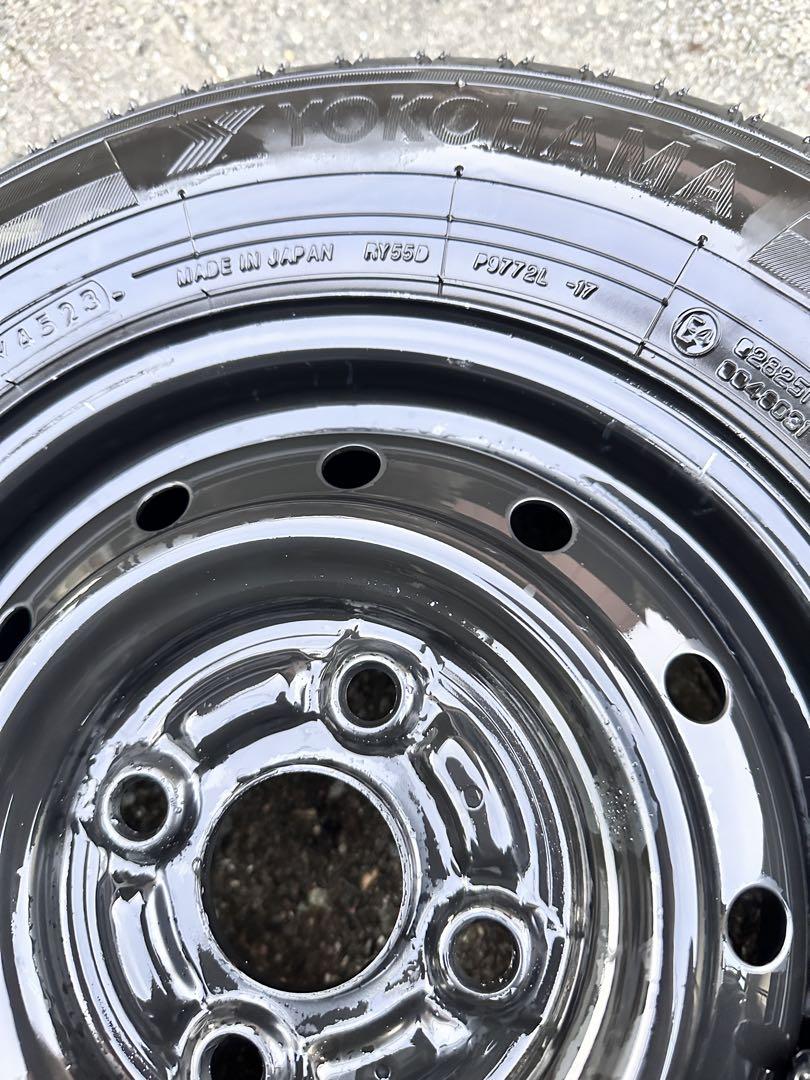 YOKOHAMA 145/80R12 ブラックホイール 4本セット