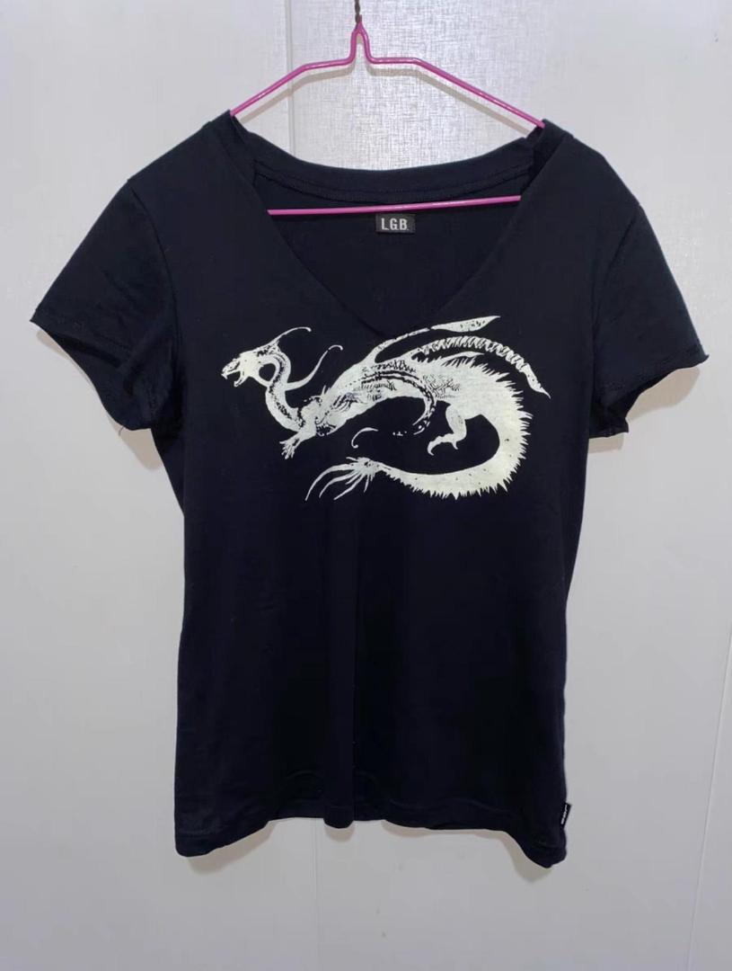 美品 ルグランブルー L.G.B. ドラゴンプリント Tシャツ M ブラック