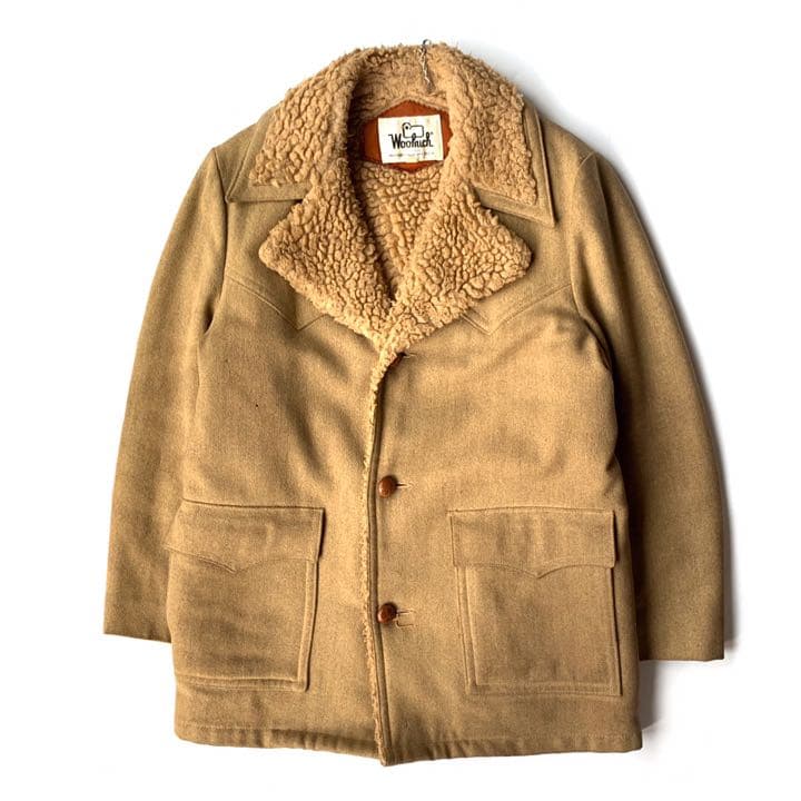 70's 白タグ WOOLRICH ウールリッチ ボアジャケット くるみボタン