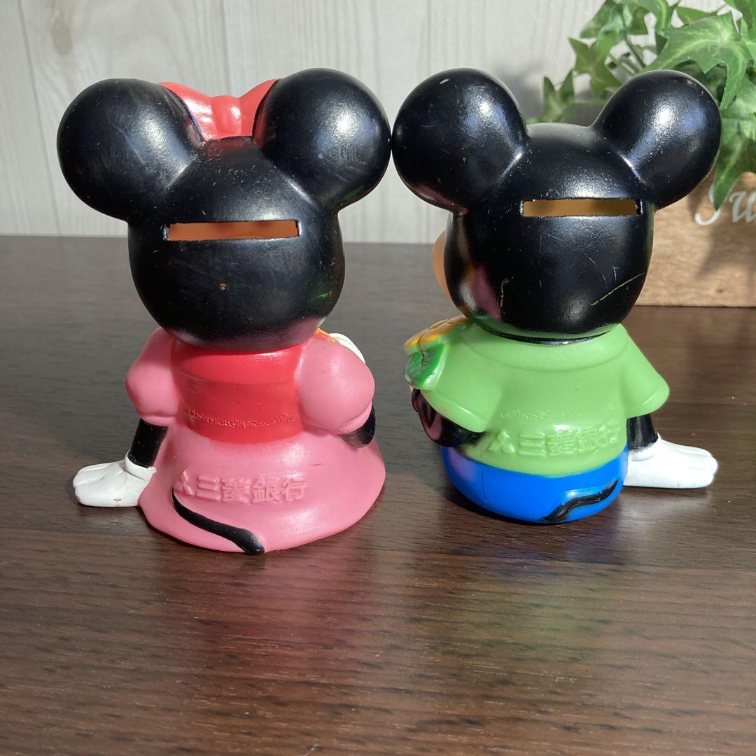 昭和レトロ ディズニー 貯金箱 蚤の市 三菱銀行 ソフビ人形