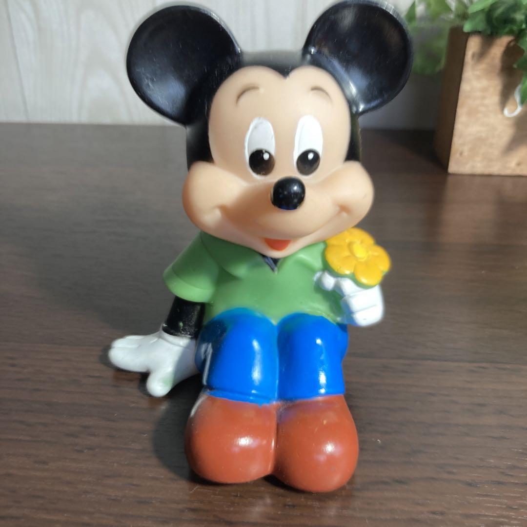 昭和レトロ ディズニー 貯金箱 蚤の市 三菱銀行 ソフビ人形