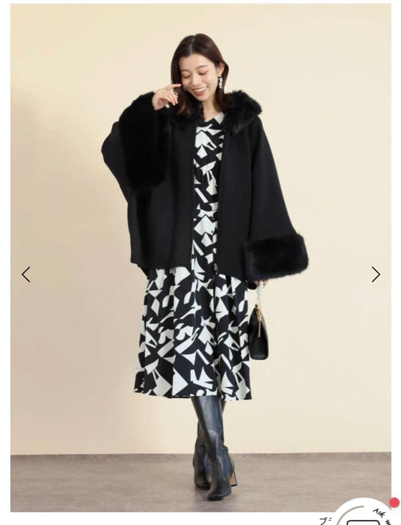 ヤマダヤ FENNEL ファーポンチョアウター タグ付き新品 サイズ38 ヤマダヤ FENNEL ファーポンチョアウター タグ付き新品 サイズ38