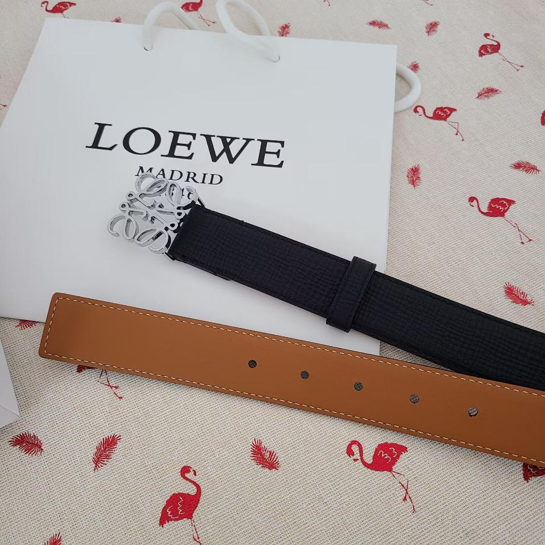 【現金特価】 お勧め】ロエベ ブラック ベルト シルバーバックル LOEWE ☆ 小物