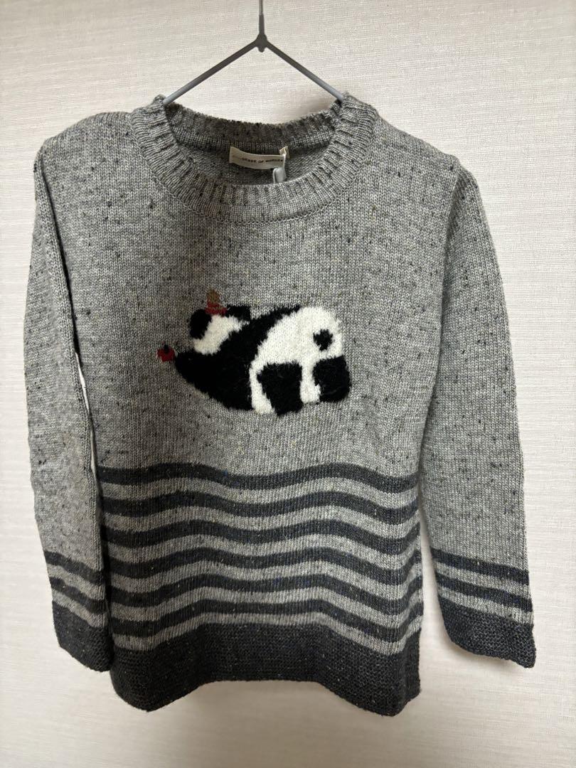 【新品未使用】センスオブワンダー パンダ刺繍グレーセーター タグ付