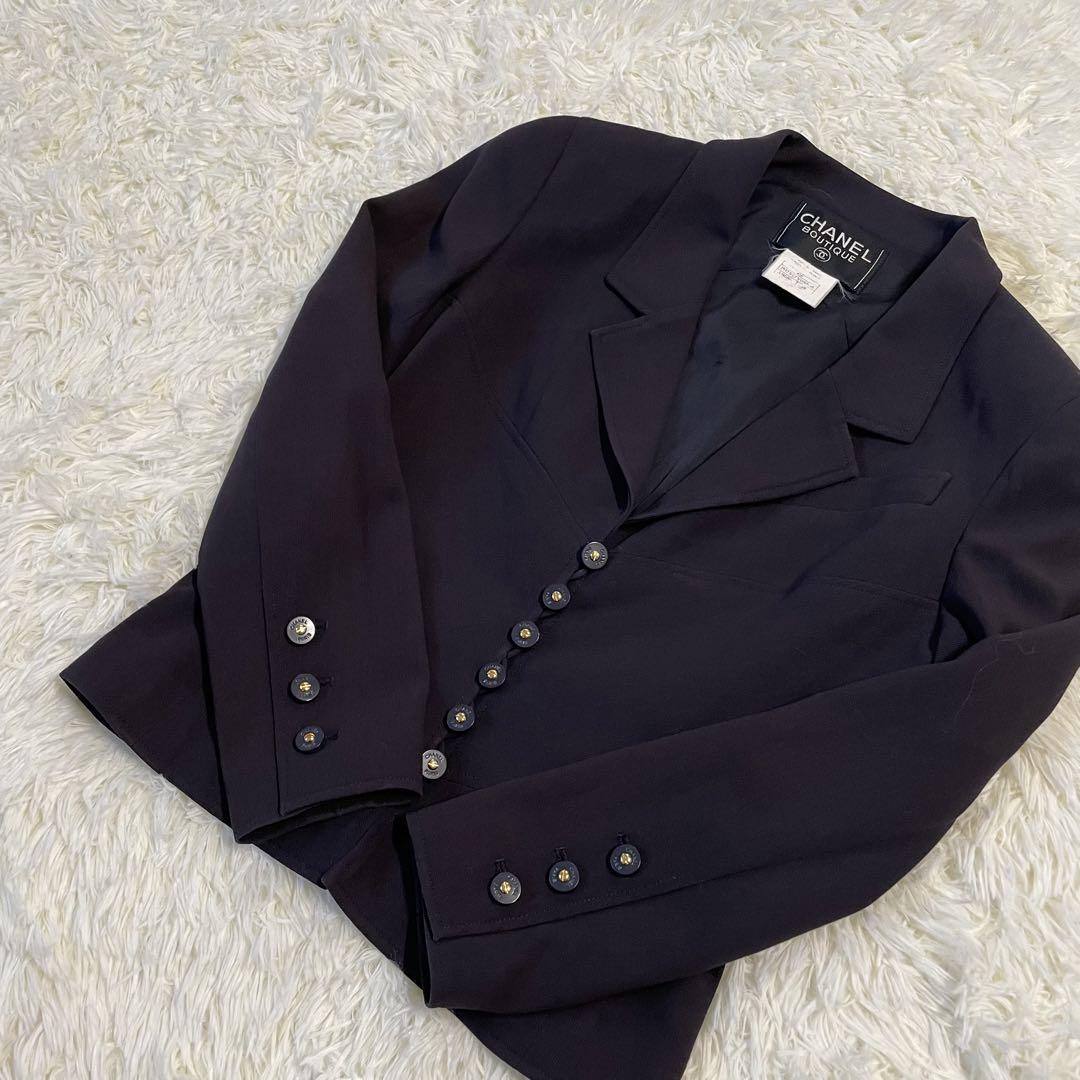 【美品】CHANEL シャネル ジャケット ヴィンテージ ココマーク 金ボタン 画像2