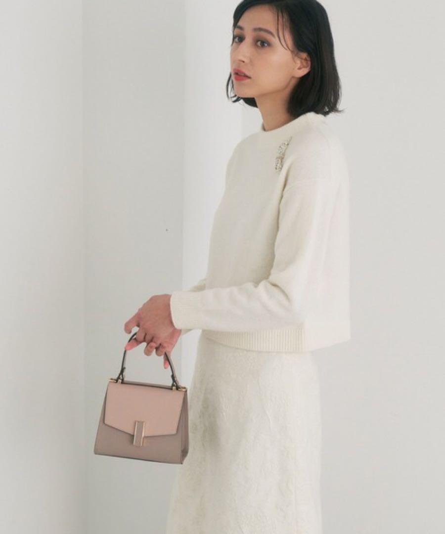 （訳ありセール 格安） ANAYI ウールカシミヤリボンビジュー プルオーバー トップス