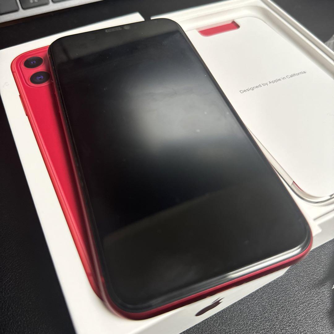 iPhone 11 (PRODUCT)レッド 64GB フィルムカバー付