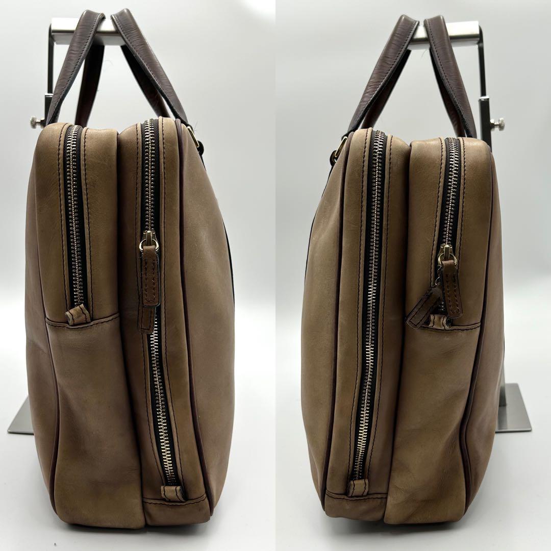 PORTER ビジネスバッグ 2way 2層 レザー 斜め掛け 大容量 多収納