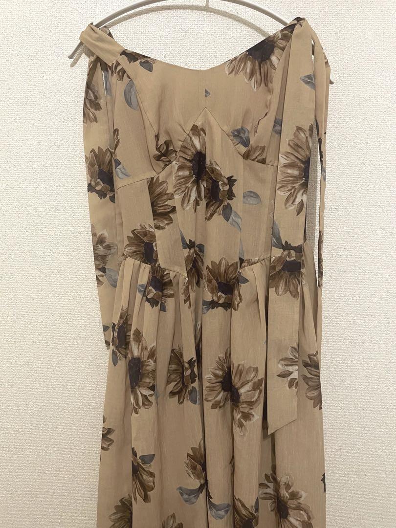 【herlipto】Sunflower-Printed Midi Dress M