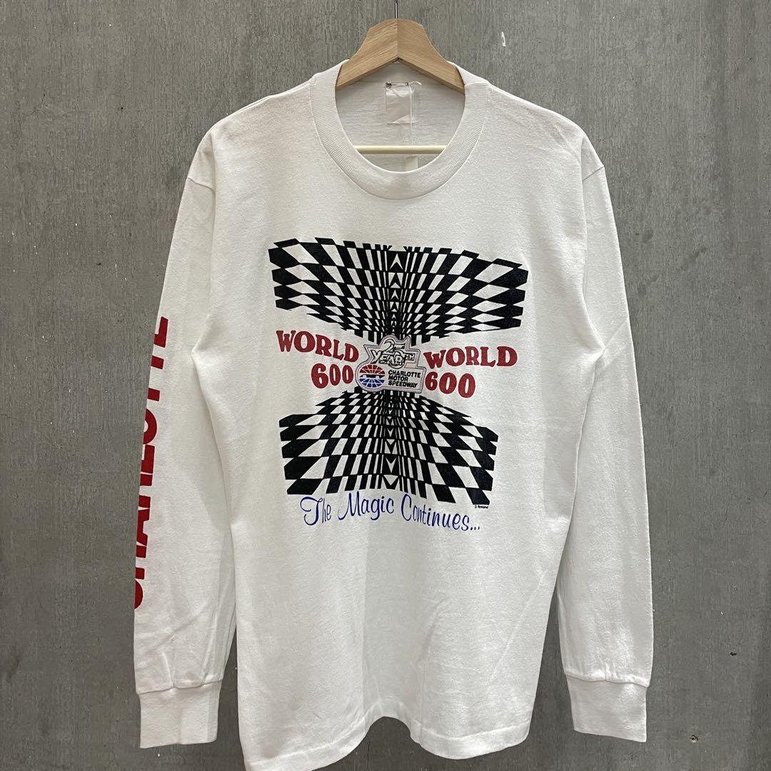 90s USA製 CHARLOTTE L/S Tシャツ ロンT レーシング 企業
