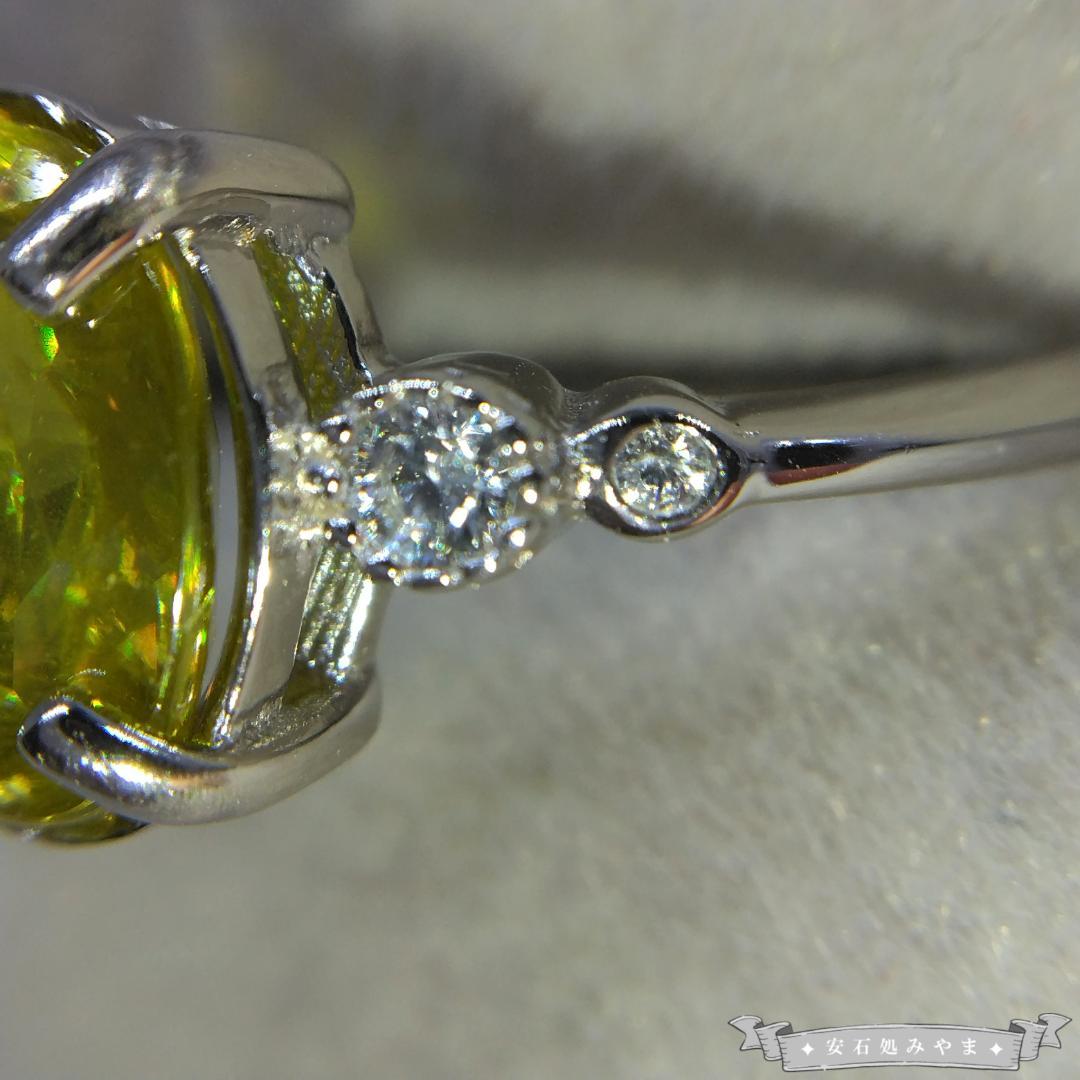 デッカばちばち☆非加熱天然スフェーン　1.46ct　S925フリーサイズリング