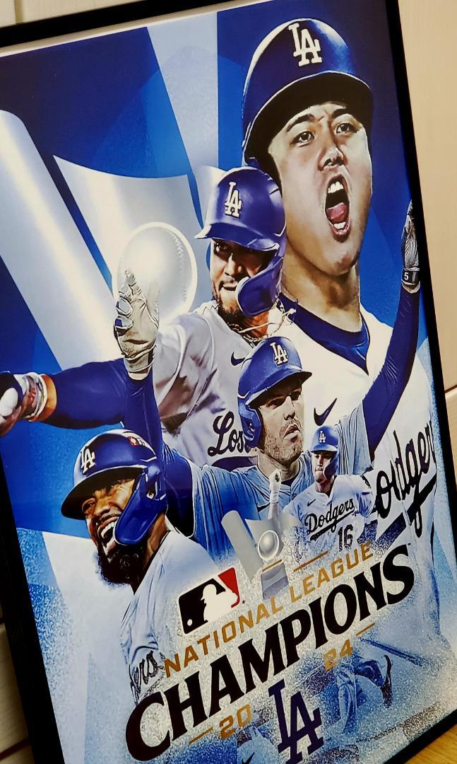 祝ドジャース大谷翔平 2024年MVP獲得！A3サイズポスターフレーム