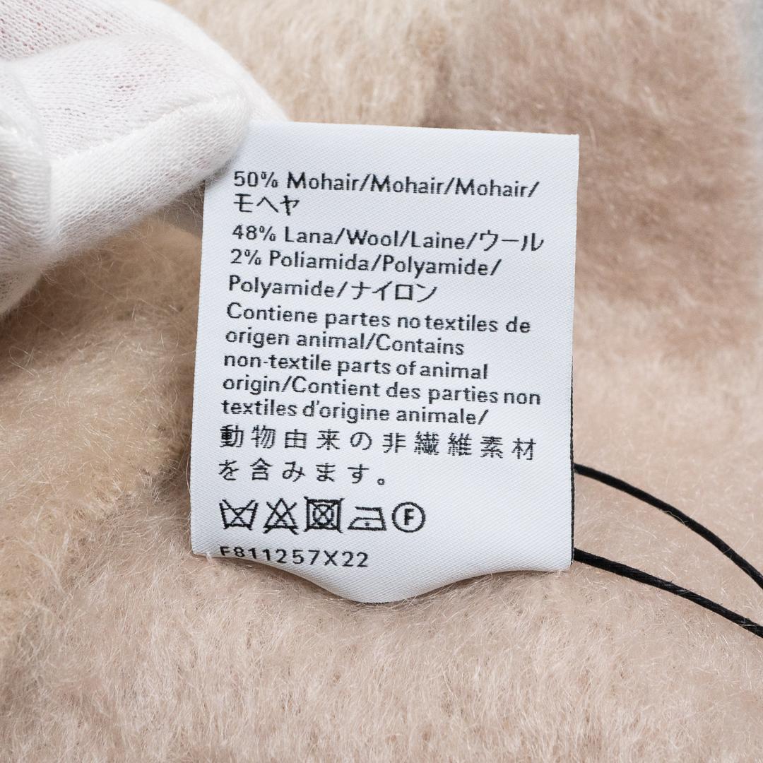 上品コーデはコレで安心！ 未使用 ロエベ マフラー ストライプ ベージュ モヘア ウール 小物