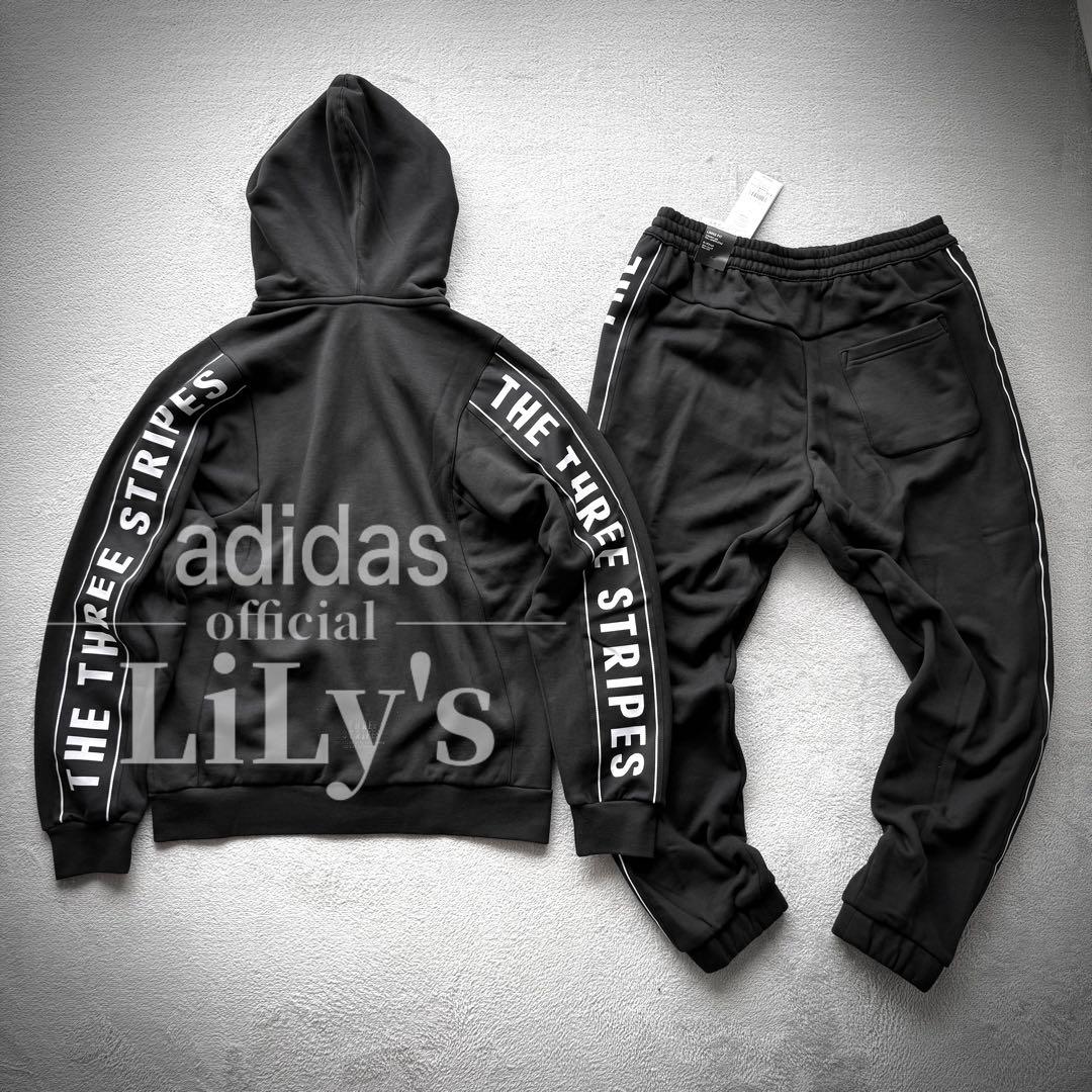 4新品　adidasセットアップ　Ｌサイズ　スリーストライプス　黒白