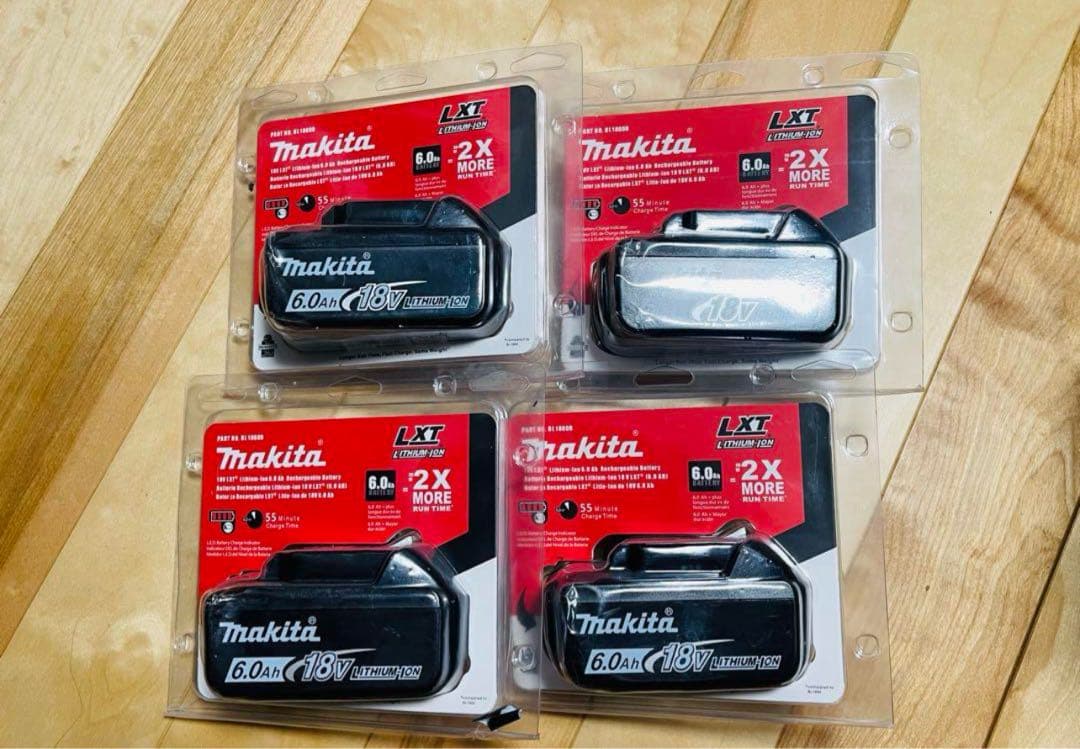 Makita 18V 6.0Ah 4個バッテリー　海外品