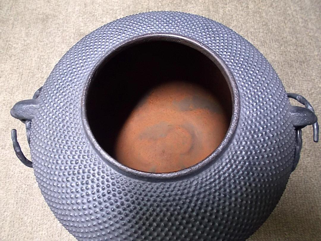 茶道具 置炉 桑色 アラレ/霰茶釜 未使用五徳 底瓦 釜環 送料込み