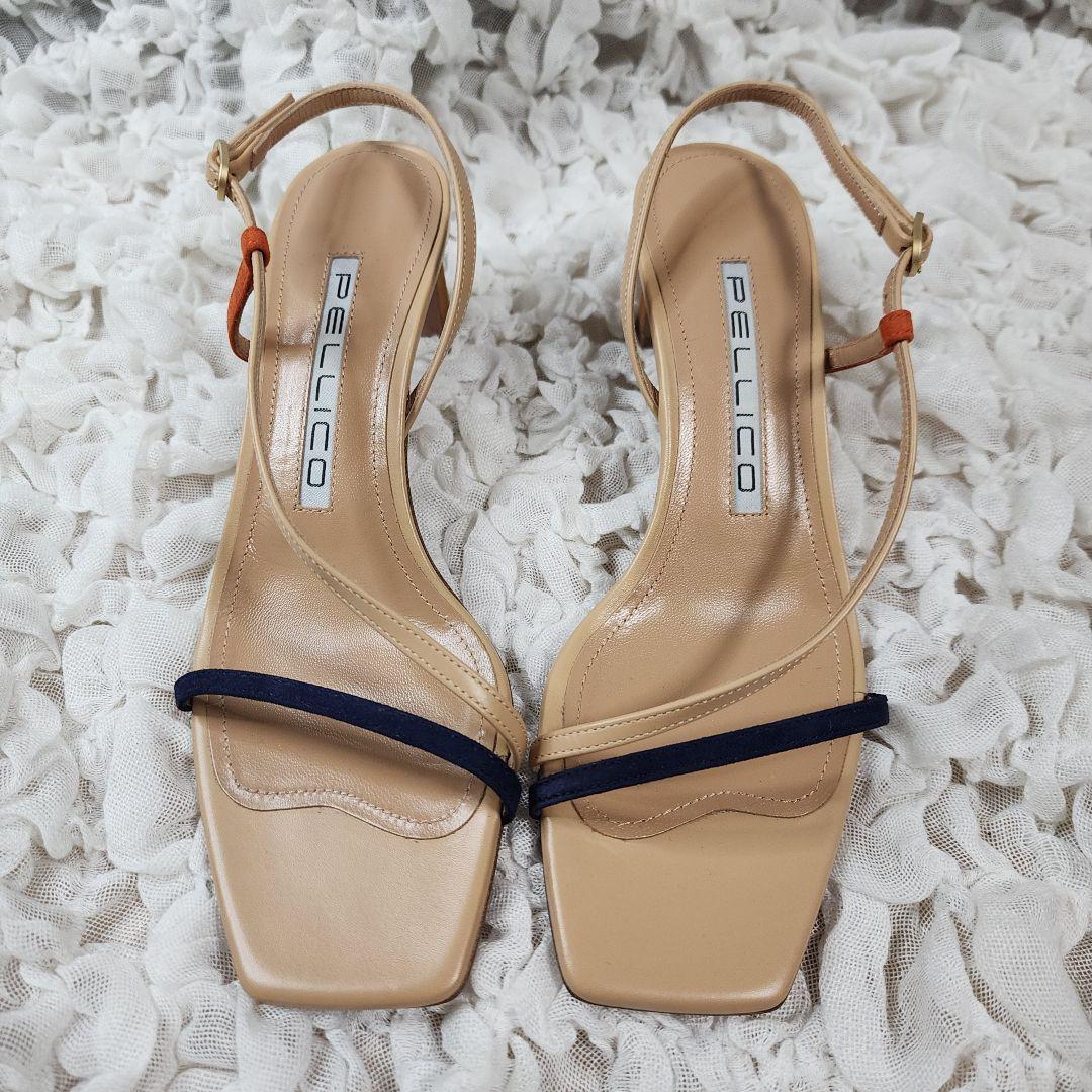 未使用 現行品 ペリーコ ナローストラップサンダル （NAVY） 36.5
