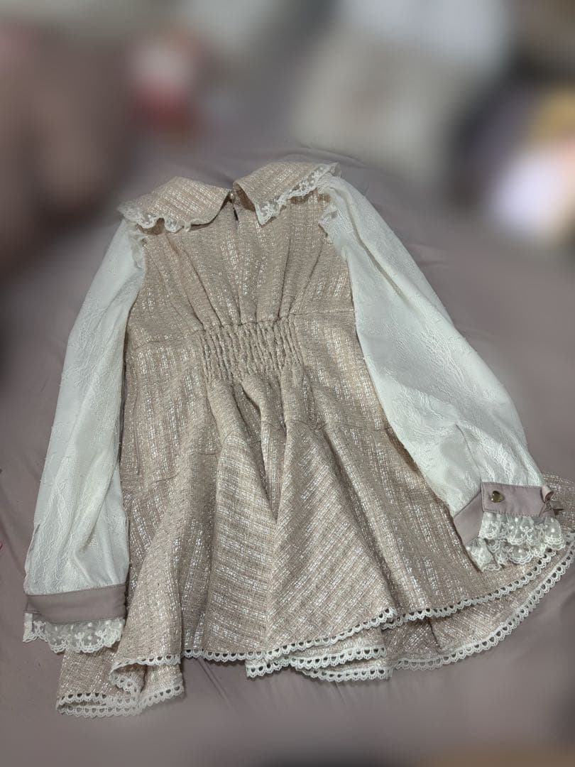 LIZLISA メッセージリボンツイードセットアップ