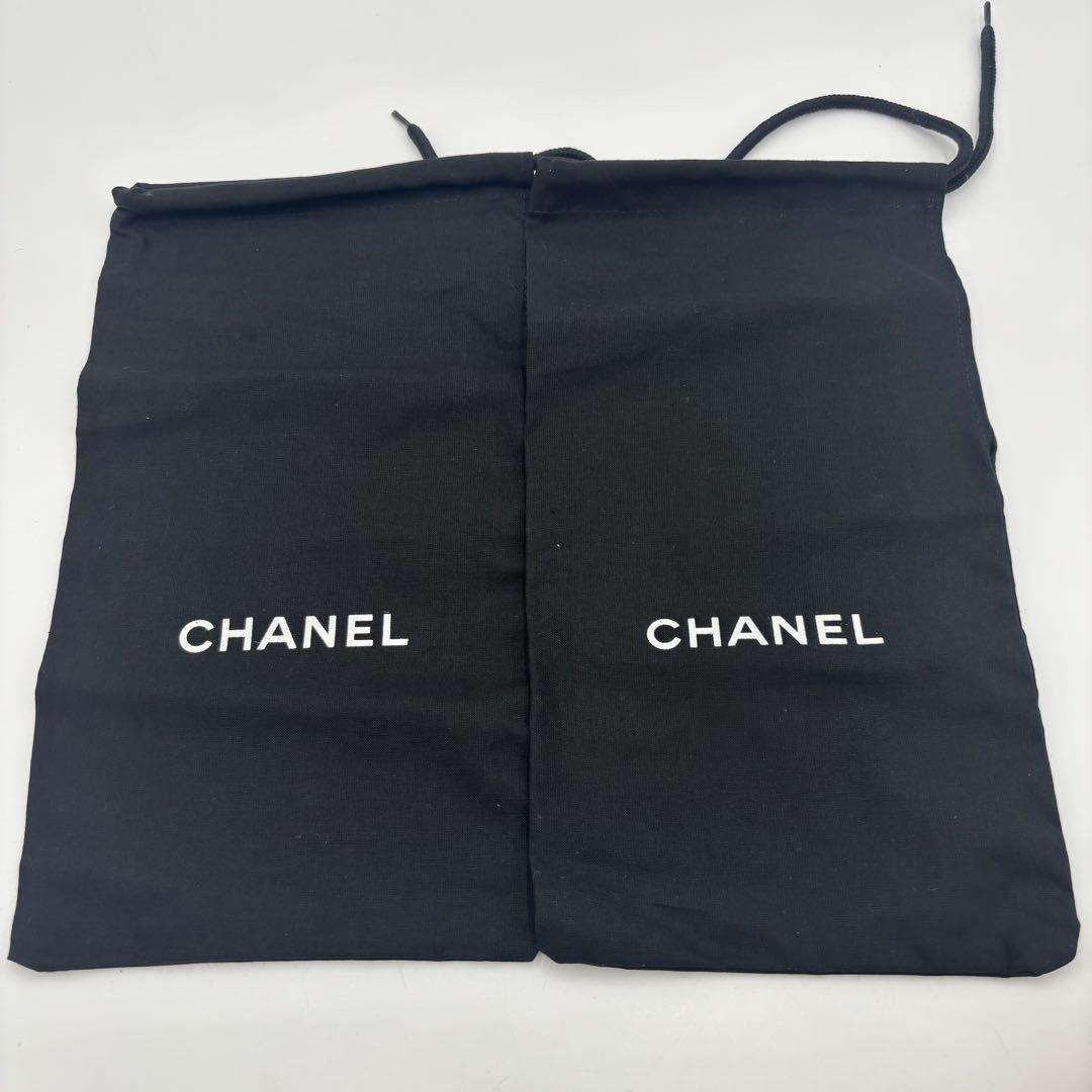美品CHANELシャネル バイカラー レザーパンプス　フラットシューズ ベージュ