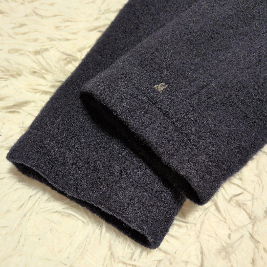 【極美品】45rpm☆縮絨 ウール コート ジャケット ネイビー パイピング 【極美品】45rpm☆縮絨 ウール コート ジャケット ネイビー パイピング