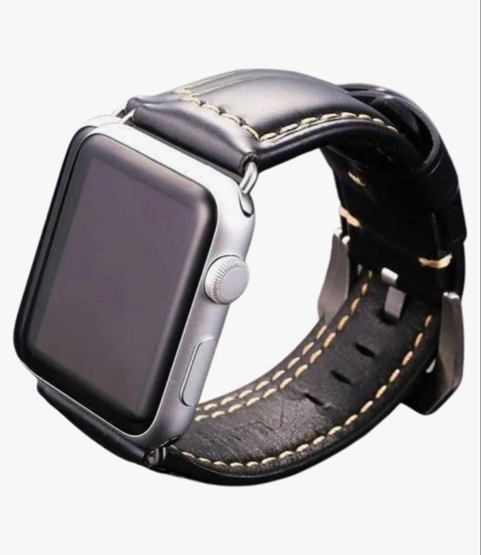 Apple Watch用レザーバンド ブラック