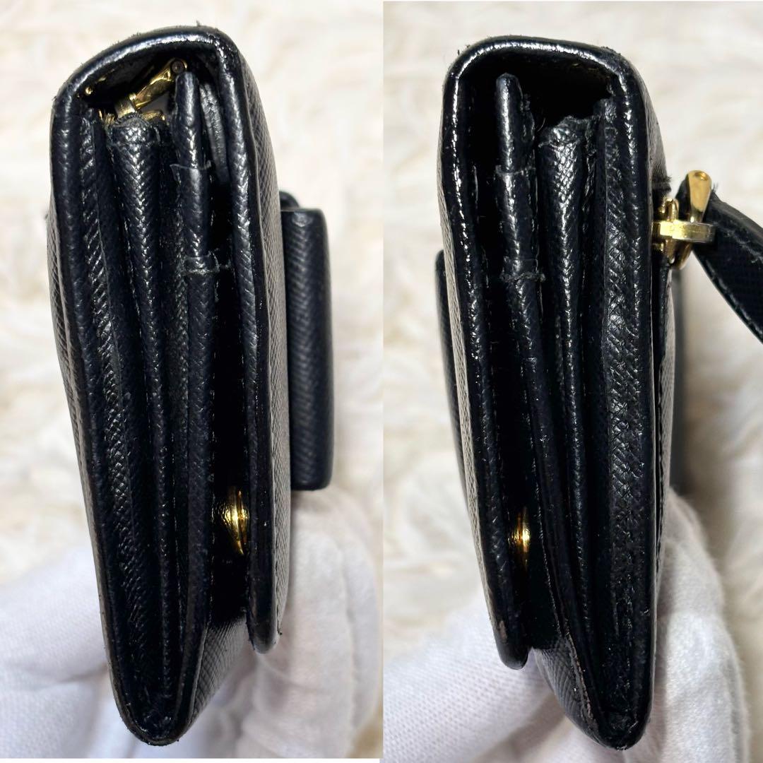 【PRADA 】フィオッコ　長財布 ウォレット サフィアーノレザー リボン