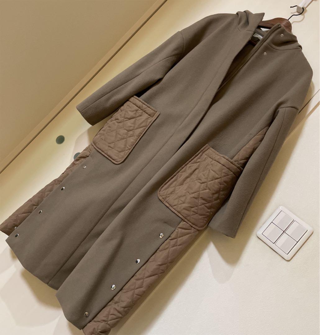 ヤマダヤ fennel ロングコート フード付 キルティング モカ茶 ヤマダヤ fennel ロングコート フード付 キルティング モカ茶