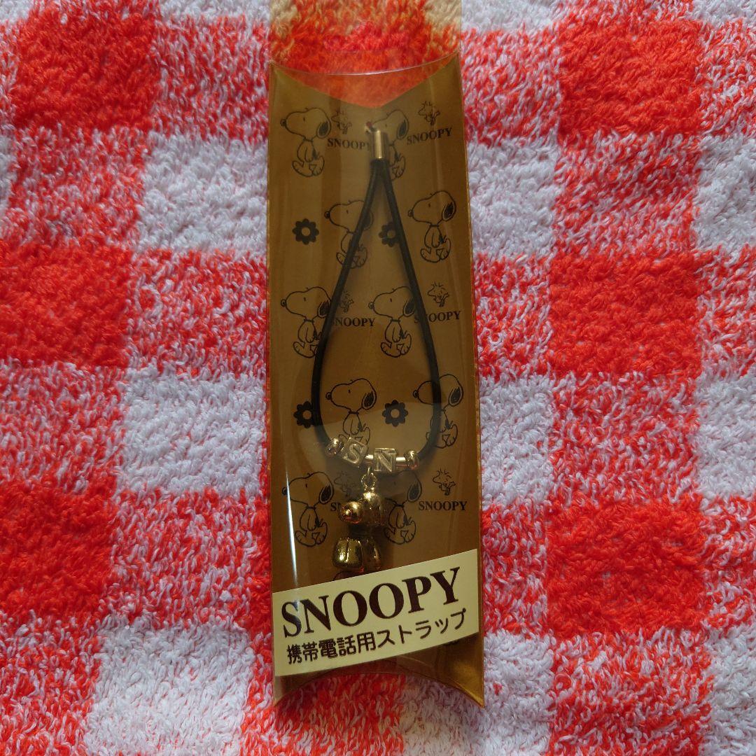 SNOOPY 携帯電話用ストラップ ゴールド