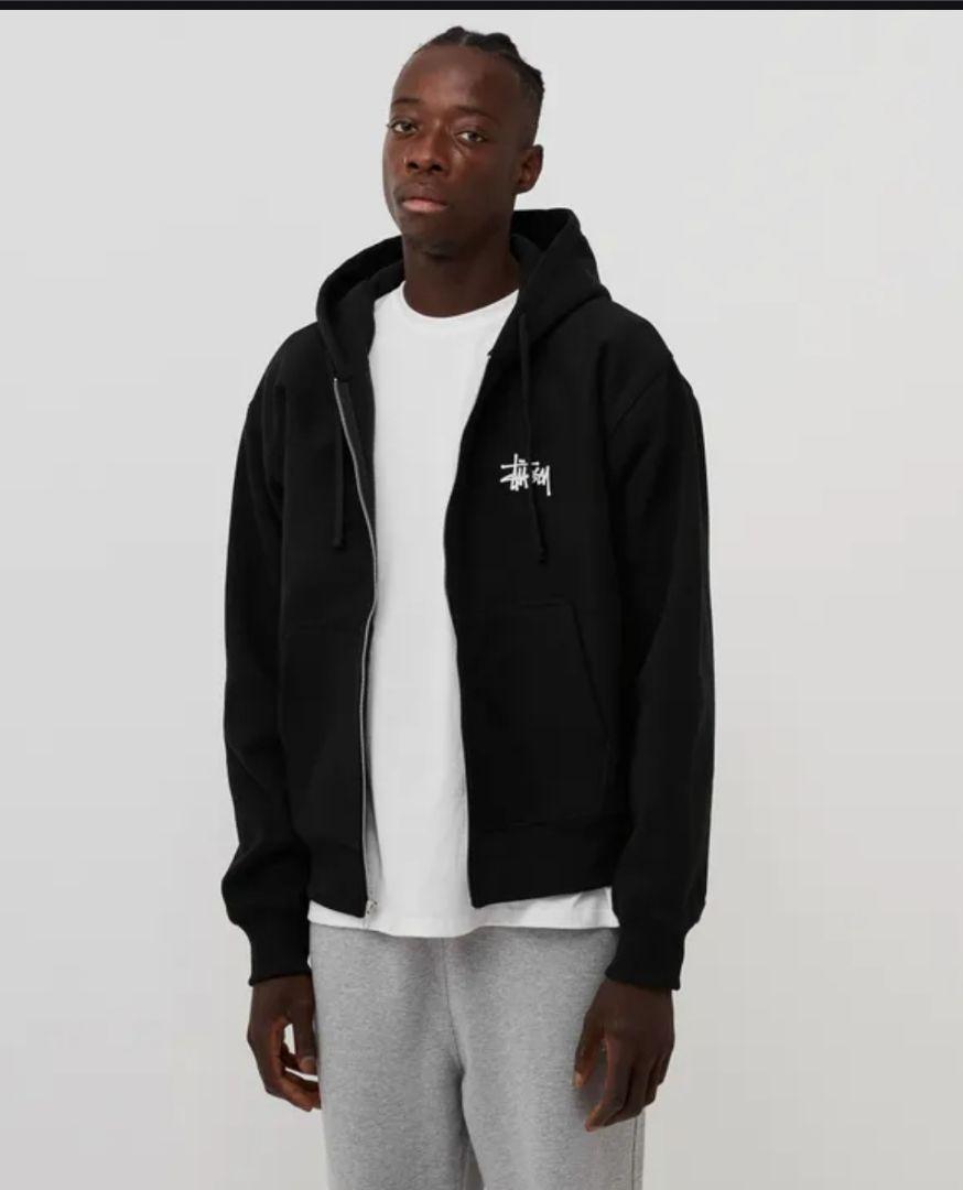 Basic Stüssy Zip Hoodie – Black | Sweats | Stüssy