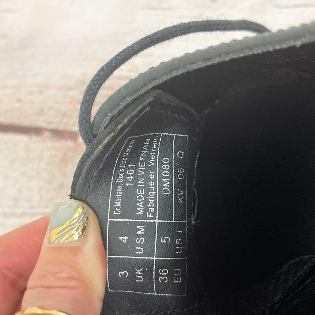 Dr.Martens 3ホール 黒 グレー 系 UK3  クロコダイル
