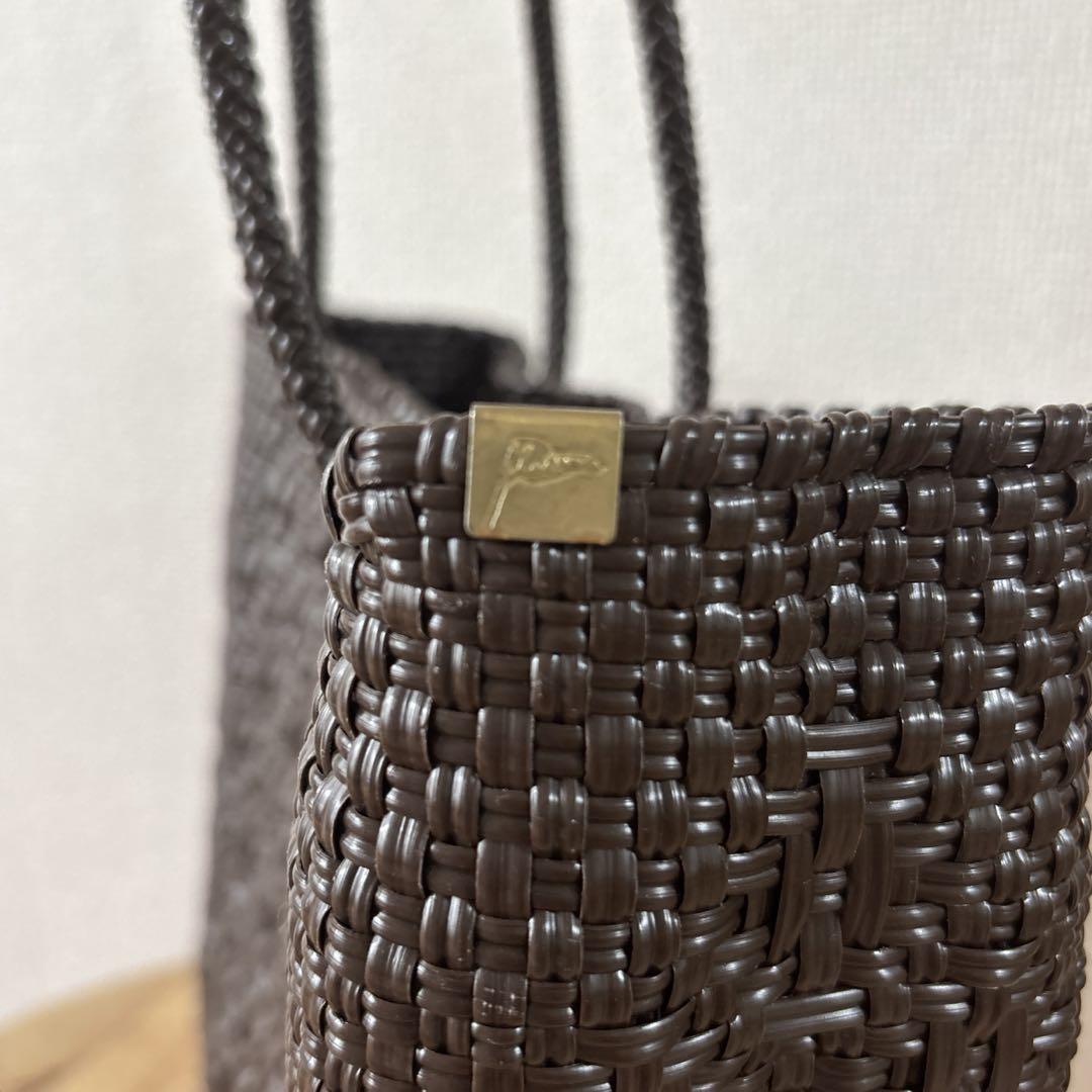 美品MERCADO BAG メルカドレトラ 秋カラーブラウン メルカドカゴ
