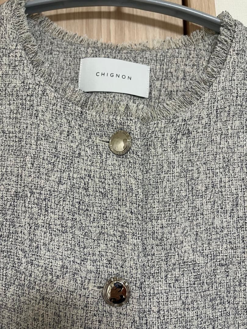 CHIGNON ツィードショートベスト CHIGNON ツィードショートベスト