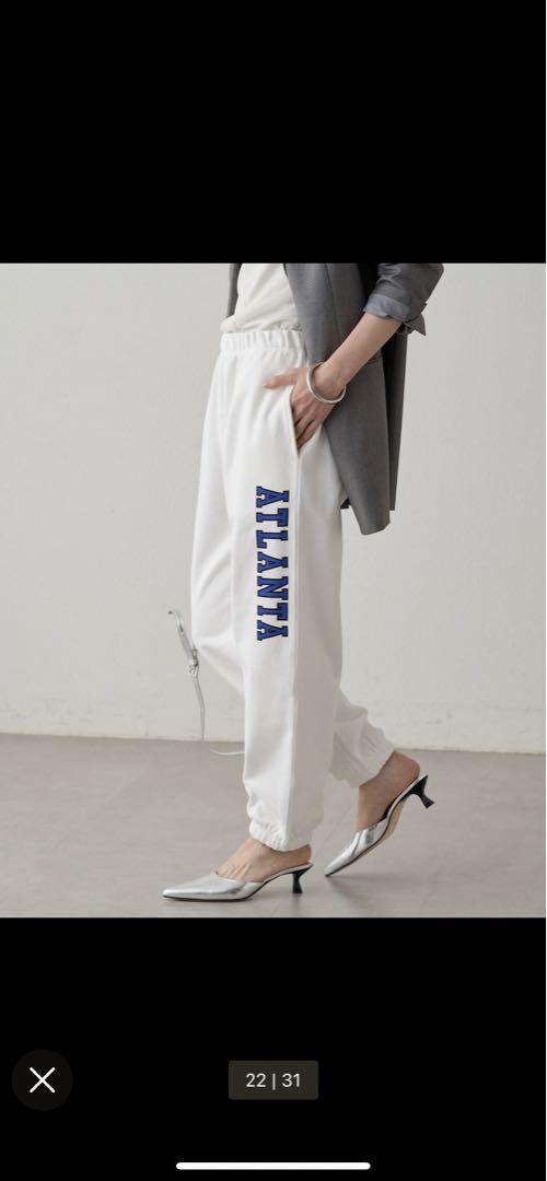 新品 オフホワイト loungedress ラウンジドレス ロゴスウェット