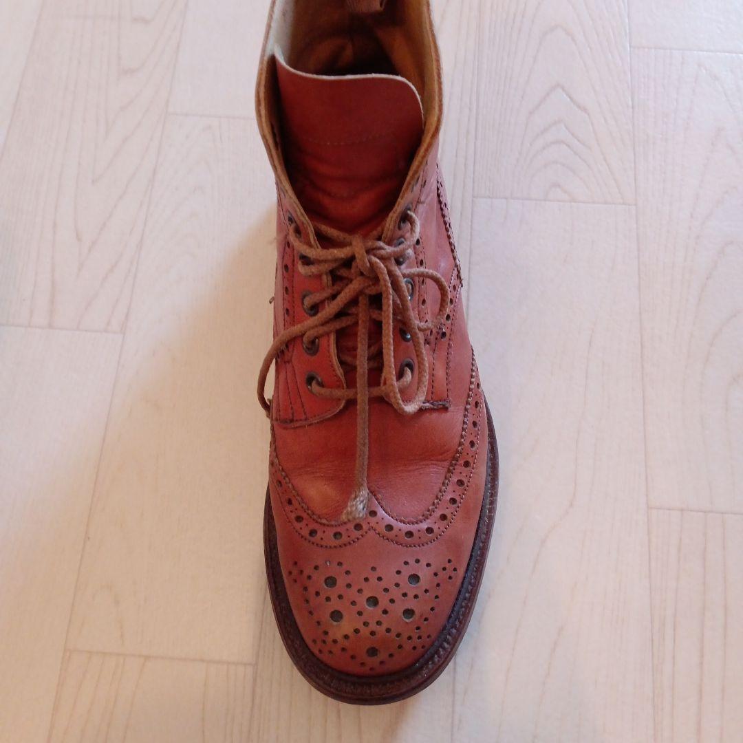 Tricker's ブラウンレザーブローグブーツ24.5cm