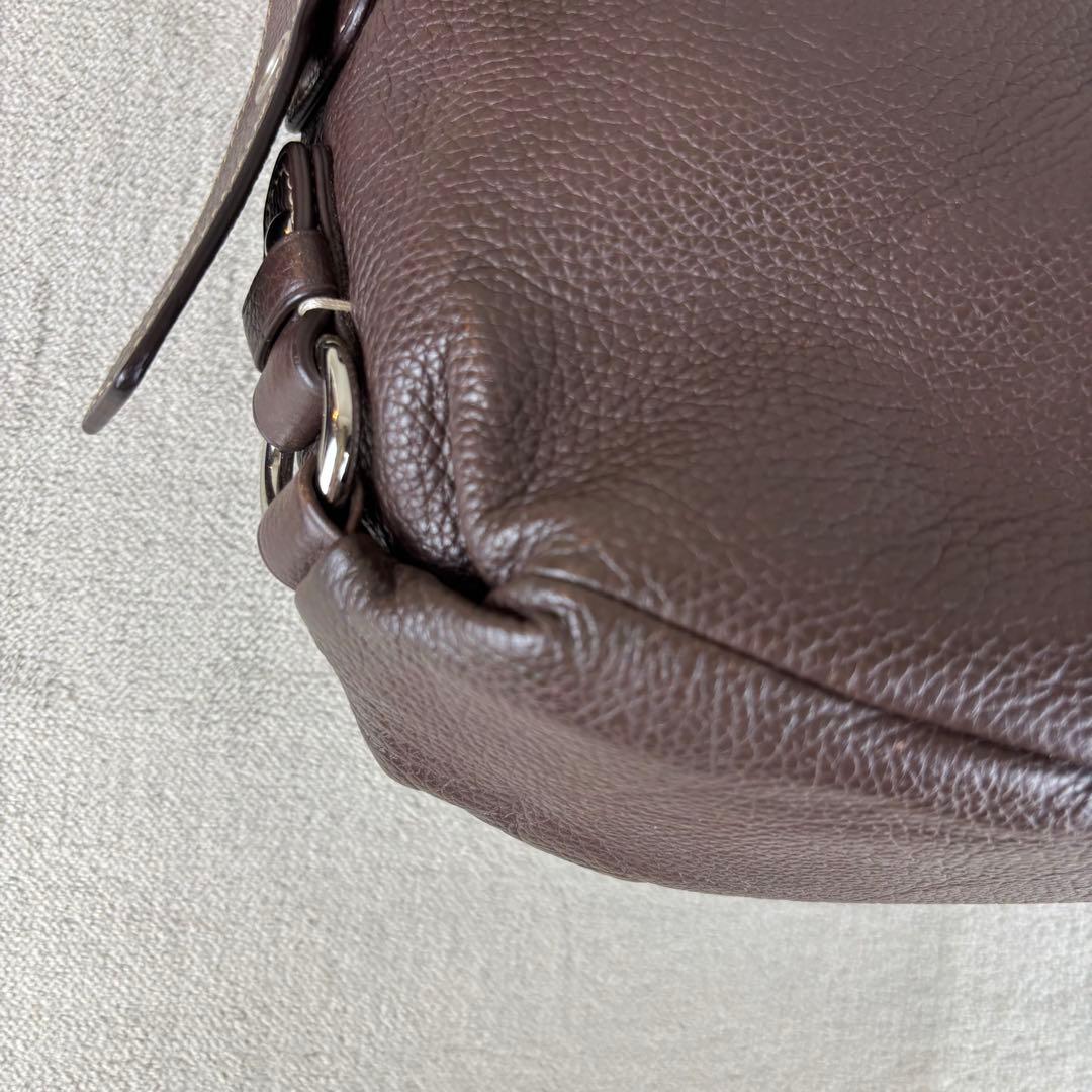 ★COACH★ コーチ レザー ショルダーバッグ ターンロック シボ革