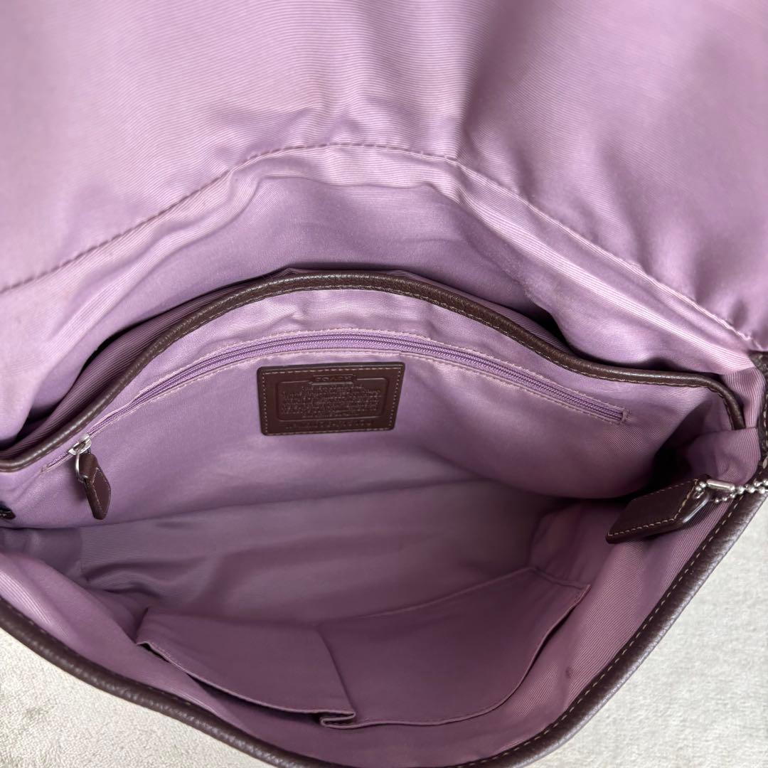 ★COACH★ コーチ レザー ショルダーバッグ ターンロック シボ革