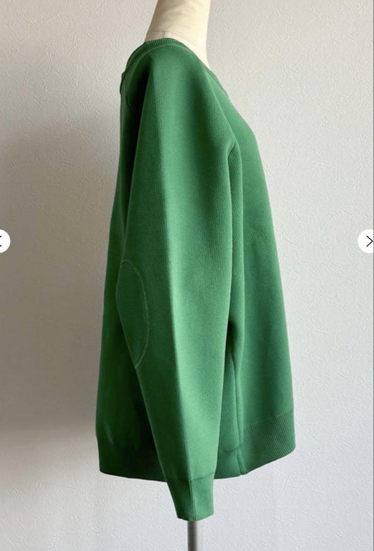 新品　ANIECA エルボーパッチスウェットニット　グリーン