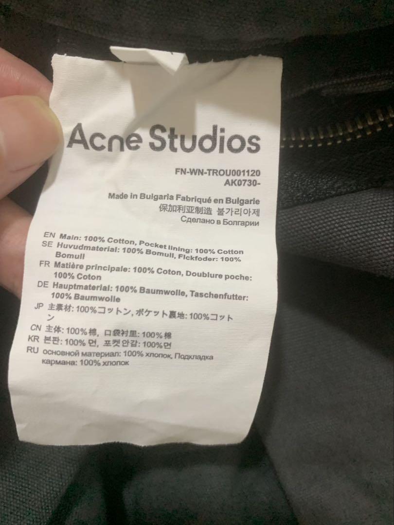 ACNE STUDIOS グレー カーゴポケット トラウザーズ