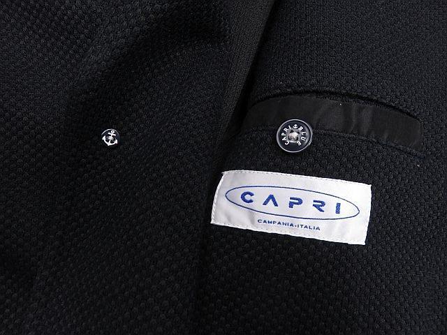 美品　CAPRI　カプリ　春秋冬　テーラードジャケット　衿裏刺繍　５０/L　黒