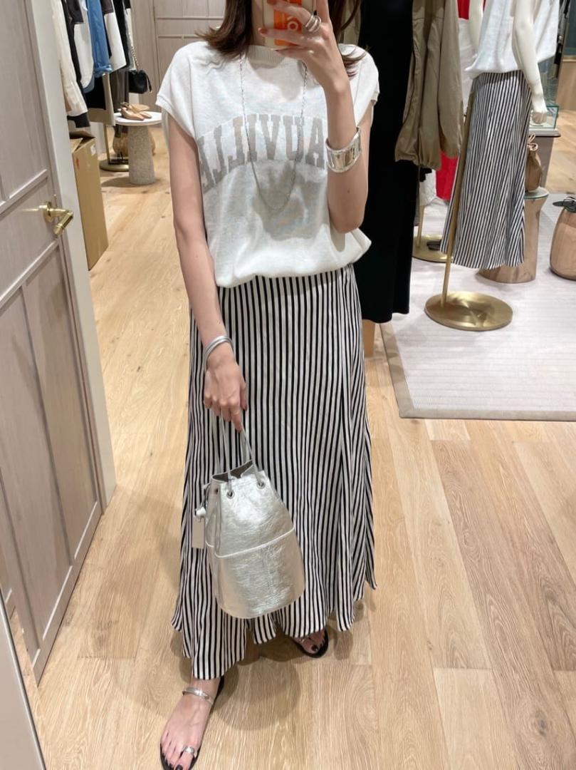 Loungedress リネンフレアスカート 美品 LOUNGEDRESS（ラウンジドレス）の「リネンフレアスカート