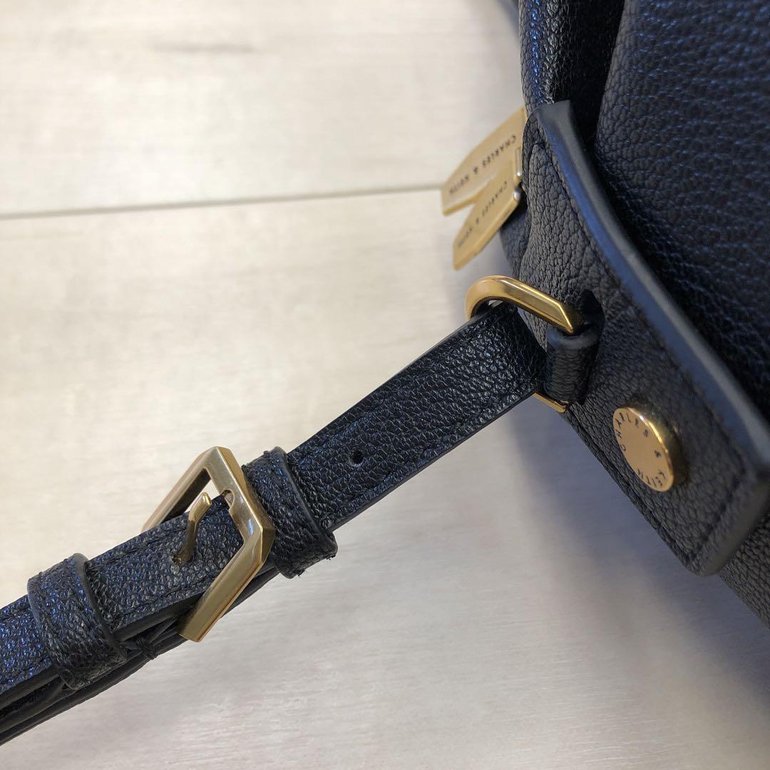 CHARLES&KEITH 2way トートバッグ ショルダー バッグ ブラック - メルカリ