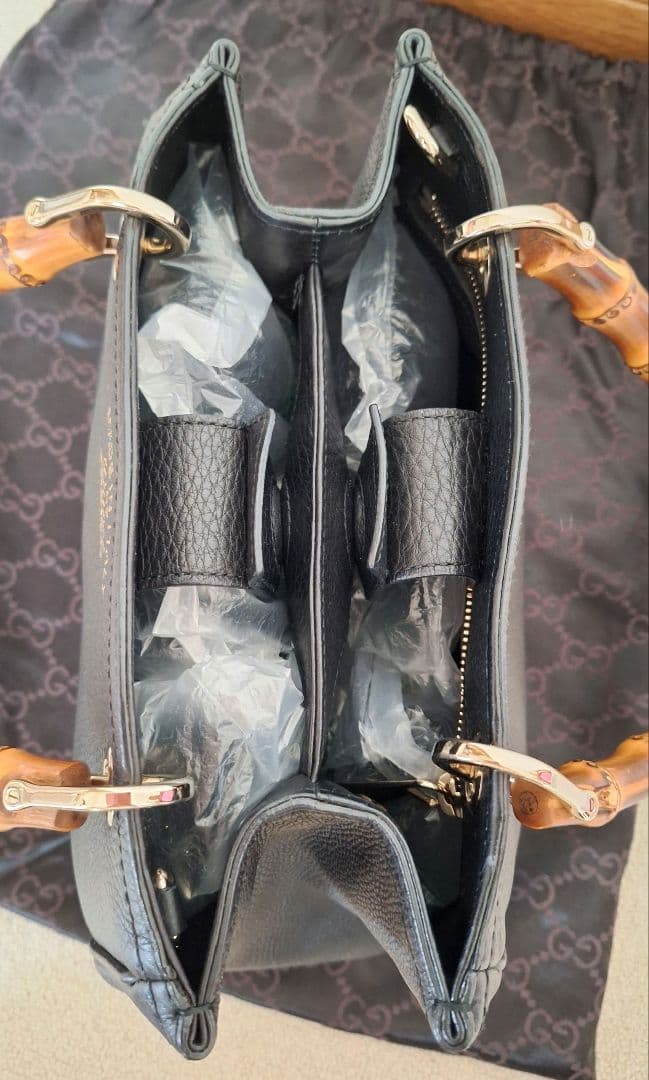 【Gucci 】バンブー レザートートバッグ ブラック 極美品 【Gucci 】バンブー レザートートバッグ ブラック 極美品