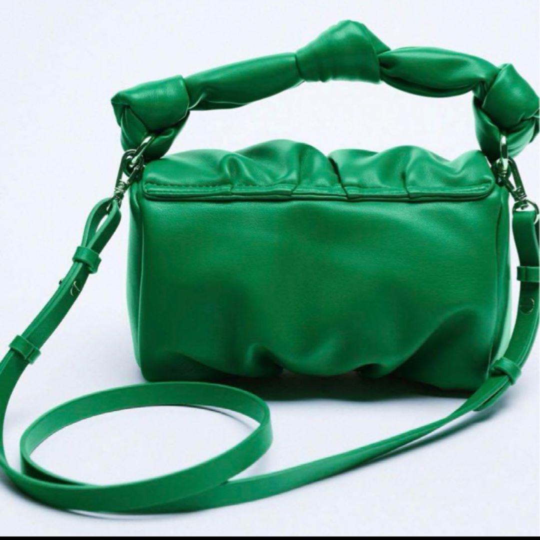 ★ドイツ発*ZARA*新作*Origins-クロスボディバッグ/GREEN★ ZARA (グリーン) ソフトノットクロスボディバッグ ミニ
